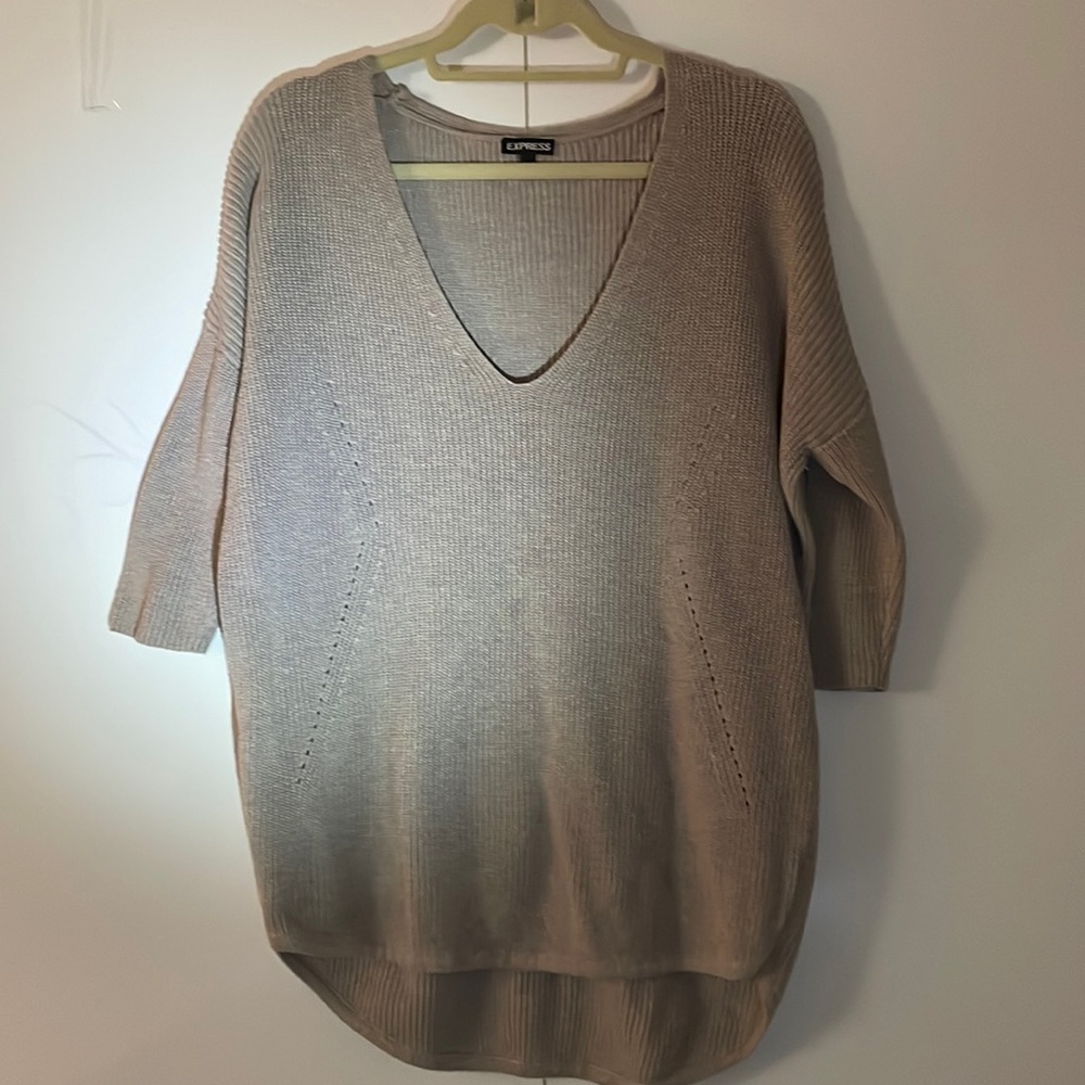 Beige V-neck Sweater